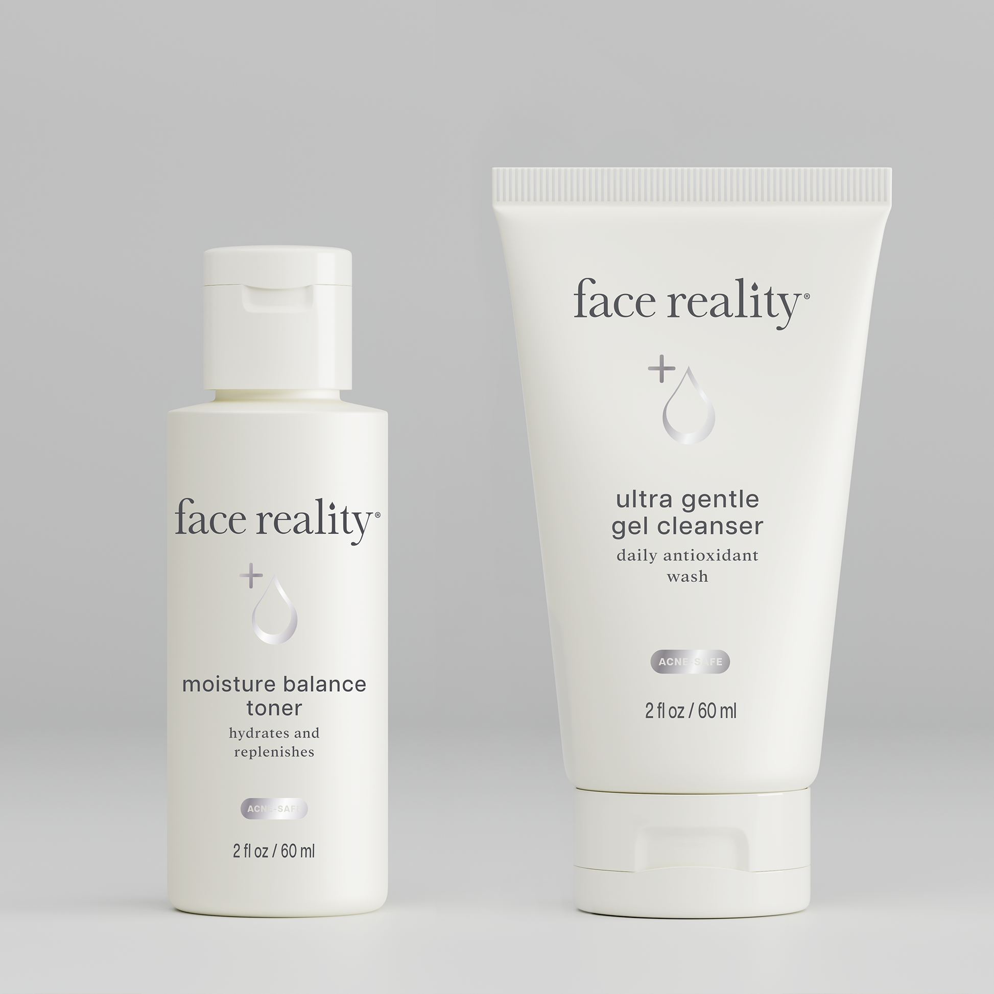 Face Reality Travel Size Duo Ultra Gentle Cleanser and Moisture Balance Toner.
